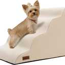 Dog Stairs and Ramp for High Beds 20.9" H, 4-Step Pet Steps for Small Dogs and Cats, Stairs for Dogs to get on Bed with Non-Slip Bottom,Indoor Pet Steps,Comfort,Durable
