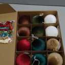 24 Pcs Velvet Christmas Ornaments Set 12 Pcs 3.15inch Shatterproof Christmas Tree Decor Balls & 12 Pcs Matching Vintage Velvet Bows for Xmas Tree Hanging Decorations Holiday Party Decor (6 Colors)