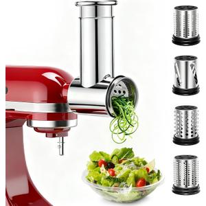 Stainless Steel Slicer Shredder Attachments for Stand Mixers, Vegetable Shredder, Cheese Grater, Salad Maker, Food Slicers Chopper Grinding Powder Accessories
