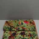 Eyes of India Colorful Velvet Floral Flower Bird Throw Sofa Cushion Couch Pillow Cover Case Boho Chic Decorative Bohemian Accent Indian Handmade (12 X 20 in. (30 X 50 cm), Green)