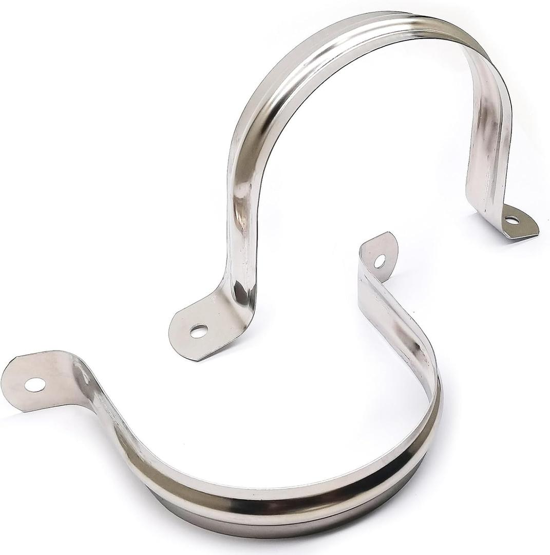 Nge 4inch Rigid Pipe Strap Clamp-Two Hole Strap-U Bracket Tube Clip-Stainless Steel Heavy Duty Pipe Fasten Holder-Secures Conduit, (4Pcs115mm)