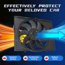 17427543282 Engine Radiator Cooling Fan Assembly Compaible with 525i 528i 530i 545i 645Ci 750i 750Li 2004-2010 3.0L 4.4L 4.8L Replace 17427514181 621-211