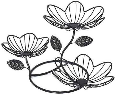 For Rose-Inspired 3-Tier Fruit Basket - Elevate Your Kitchen with Functional Black