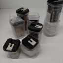 Chef's Path - Set of 7 Airtight Food Storage Containers for Kitchen Storage - Clear Plastic - Durable Strong Lids - Labels and Chalk Marker