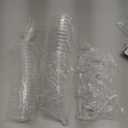 Foraineam 100 Pack Clear Dessert Cups with Spoons, Plastic Wine Glasses, 7 oz Plastic Champagne Flutes Cocktail Glasses Mousse Cups, Reusable Stemmed Cup for Champagne, Parfait, Dessert, Appetizer