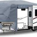 GEARFLAG Fifth Wheel RV Cover fits 40-43 Toy Hauler Motorhome with Slide Out Roll-up Opening Reinforced Windproof Side-Straps Reflective Safety Strips Anti-UV Water-Resistance Heavy Duty Fabric