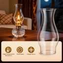1 Pack Oil Lamp Chimney Replacement, Clear Hurricane Glass Lamp Shade Replacement, 3 Inch Base for Kerosene Lamps (Flat Style)