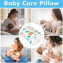 Baby Feeding Arm Pillow,Soft Cotton Bottle Nursing Arm Pillows for Newborn,Breastfeeding Pillows for More Support for Mom and Baby,Portable and Washable,Ergonomic Nursing Essentials(White Animals)