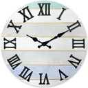 Solid Wood Clocks for Living Room 24 Inch Analog Wall Clocks Battery Operated Giant Wall Clock Non Ticking (Grey1)