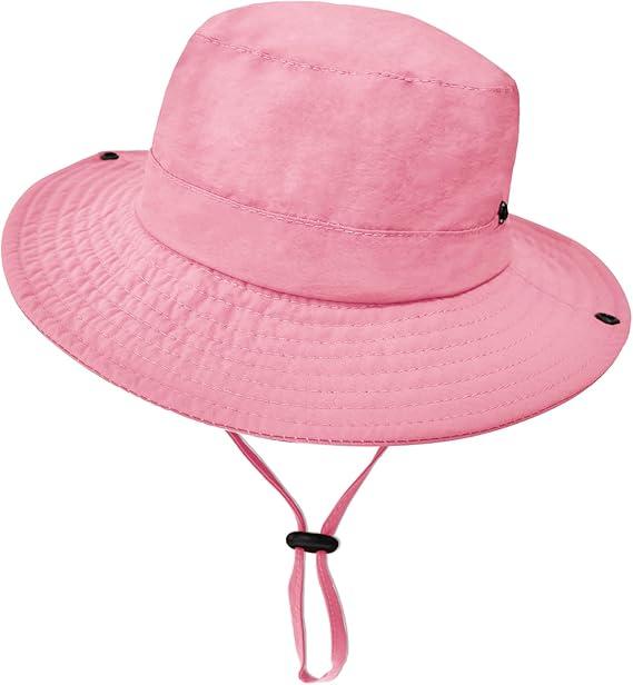 Outdoor Kids Sun Hat UPF 50+ Quick Dry Foldable Bucket Hat Lightweight Adjustable Fishing Safari Hat for Girls and Boys