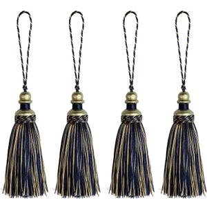 4 Pack Tassel Key Tassel with Loops, Handmade Tassel Craft, DIY Accessories for Home Decoration