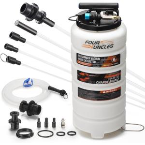 FOUR UNCLES 15L Oil Extractor Pump with Main Tube Extension | 15L Capacity, Dual-Mode Extraction, Main Tube Extension, 3 Suction Tubes, Brake Bleeding Hose