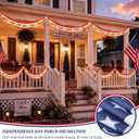 Chumia 2 Pack 20ft Lighted 4th of July Decorations Patriotic Flag Bunting with 2 LED Warm Lights 250th Anniversary Decorations Independence Day Flag Red White Blue USA Banner for Outdoor