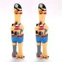 DAJOOEE 2 Pack Screaming Rubber Chicken Dog Squeaky Toy, Latex Chew Molar Dog Toy (Pirate)