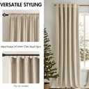MIULEE Velvet Curtains 84 inches - Luxury Blackout Curtains for Bedroom Living Room Thermal Insulated Super Soft Window Drapes Rod Pocket & Back Tab, Beige, W52 x L84 inches, 2 Panels