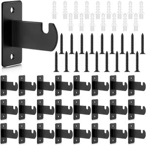 Coume 30 Pcs Black Gridwall Mount Bracket with Screws Metal Grid Wall Accessory Wire Panel Bracket Grid Wall Hangers for Panels Clothing Store Cloakroom Display Organization