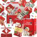 Wninbu 15 PCS Surprise Gift Box Explosion for Money, Pop Up Money Gift Box for Cash Gift with Confetti,Folding Bouncing Envelope Surprise Cash Exploding for Xmas Holiday(15 Bounces), Red 