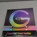 Smart LED Table Lamp, 4-in-1 Wireless Charger, Night Light, Alarm Clock, and Bluetooth Speaker with App Control for Bedroom, Office, and Home Decor (White)