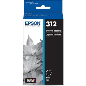 EPSON 312 Claria Photo HD Ink Standard Capacity Black Cartridge (T312120-S) Works with Expression Photo XP-8500, XP-8600, XP-8700, XP-15000