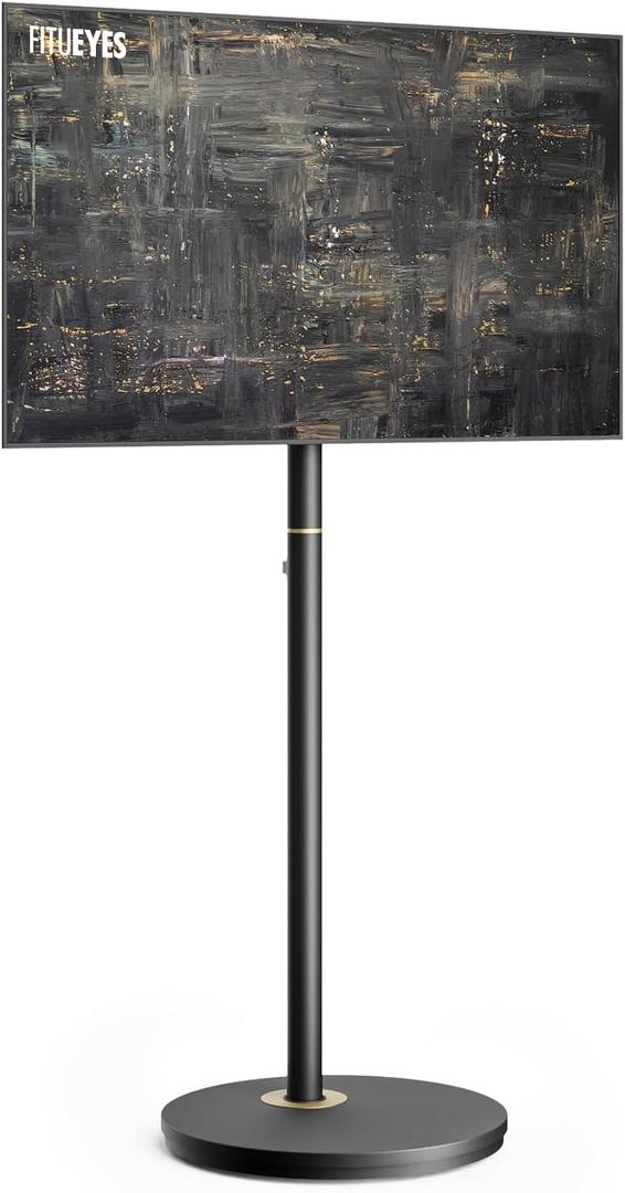 FITUEYES Design Small Rolling TV Cart for 24-48 Inches Television, Minimalist Modern TV Floor Stand on Wheels Fits Max VESA 200x200mm, V2 Portable Smart Television Stands, Black, Master Series