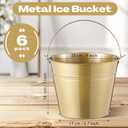 Didaey 6 Pcs Metal Beer Bucket Bulk Ice Bucket Ice Pails with Handle Champagne Soda Party Beverage Chiller for Summer Picnic Pool Wedding Party Supplies Wine Champagne Bar (9.1 x 7.1 x 6.7",Gold)