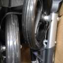 Medline Durable Folding Steel Transport Wheelchair with Swing-Away Footrests, 19-Inch Seat Width, Black Frame, Black Upholstery