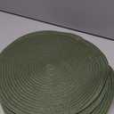 SHACOS Round Placemats Set of 6 Washable 15 inch Round Table Mats Cotton Polyester Woven Braided Place Mats for Dining Table (Olive Green, 6)