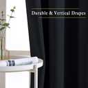 NICETOWN Black Out Curtains for Bedroom 84 inches Long - Light Reducing Thermal Insulated Solid Grommet Curtains/Panels/Drapes for Living Room (Set of 2, W 52 x L 84)