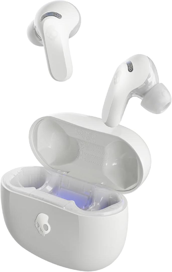 Skullcandy Rail ANC Wireless Earbuds, Bluetooth Headphones, Active Noise Cancelling, Up to 38 Hours Battery, Microphone for iPhone Android, Customizable via Skull-iQ App - Bone Skullcandy Rail ANC Wireless Earbuds, Bluetooth Headphones, Active Noise Cancelling, Up to 38 Hours Battery, Microphone for iPhone Android, Customizable via Skull-iQ App - Bone