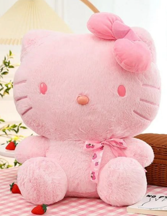 Pink Hello Kitty Doll Large Plushies Sakura Kt Cat Plush Toy Children's Gifts Grab Cute Sanrio Doll Birthday Gifts For Girls 10 Inch