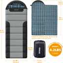 Cotton Flannel Lined Sleeping Bag for Adults Teens Kids, Cold Weather &Warm, 3 Seasons, Lightweight Compact Camping Essentials Equipment, Hiking, Outdoor, Travel, Single
