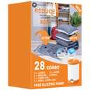 GONGSHI Vacuum Seal Bags for Clothing Travel & Home Storage, Travel Vacuum Bags with Electric Pump,Space Saver for Blankets, Comforters, Pillows, Clothes,28 Combo