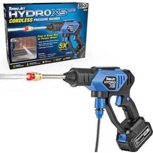 Ontel Turbo Jet HydroX5 Pro Portable Cordless Pressure Washer (21V 3000mAh Battery), 6-in-1 Nozzle, Dual Water Source, 16ft Detachable Hose Ontel Turbo Jet HydroX5 Pro Portable Cordless Pressure Washer (21V 3000mAh Battery), 6-in-1 Nozzle, Dual Water Source, 16ft Detachable Hose