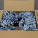 Flower Table Centerpieces - Set of 6 Floral Arrangement Artificial Wedding Hydrangeas Floral Arrangement with Rustic Metal Vase for Bridal Tea Party Event Decorations - Dusty Blue