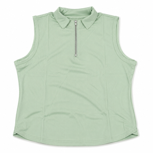 Women's Sleeveless Tank Tops Zipper V-Neck Halter Double Lined Girls Casual Basic Crop Tops（M,Olive Green）