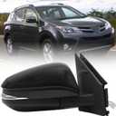 Side Mirror Fit for 2013-2015 Toyota RAV4, with Power Heated,Turn Signal,Blind Spot,Black (8 Pins) (Right/Passenger Side)