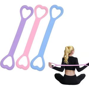 3pcs Figure 8 Resistance Bands Exercise Bands for Women, 2026 New Resistance Band with Handles for Working Out, Elastic Ropes for Arm Back Shoulder Stretching Training