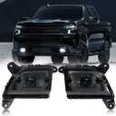 AUXMART LED Fog Light Fit for Chevrolet Silverado 1500 2500HD 3500HD 2019-2022 Front Bumper Driving Fog Lamps Kit with Wiring & Switch