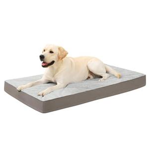 KSIIA Orthopedic Dog Bed - Waterproof, Large, Plush, Washable with Egg Crate Foam & Removable Cover & Nonskid Bottom, 36 x 27 Inch, Gray