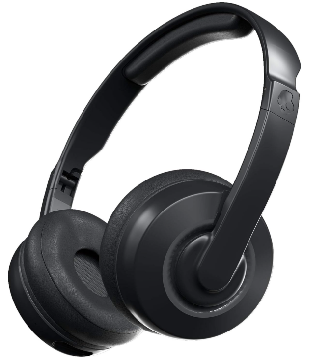 Skullcandy Cassette Wireless OnEar Headphones, Up to 22 Hours Battery, Foldable Lightweight Design, Backup 3.5mm AUX Cable Included, Microphone for iPhone Android  Black