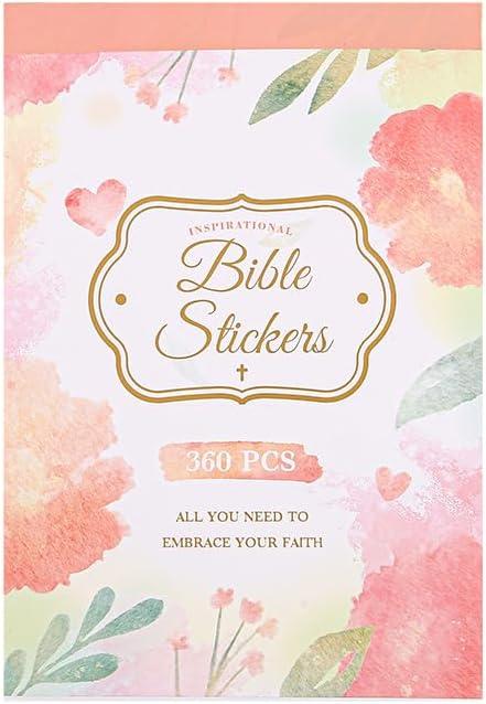2 x 360Pcs Inspirational Christian Stickers, Verse Jesus Stickers for Laptop Scrapbook Journaling Planner, Bible Study Vision Board Supplies Christian Easter Gifts for Kids (Bible)