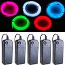 MaxLax EL Wire 5 Pack, 9ft Neon Light Wire Noise Reduction with Battery Pack(Green, Blue, Red, White, Pink) (9ft)