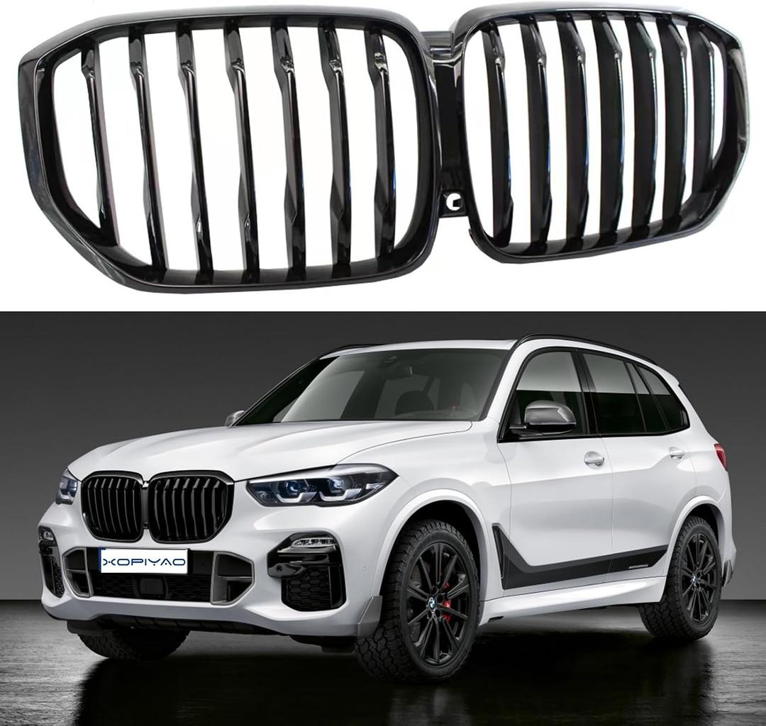 X5 G05 Grill,Front Kidney Grille Gloss Black Single Slat Grill/Grilles Compatible with 2019 2020 2021 2022 2023 X5 G05