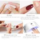 JMEOWIO Gel Nail Stickers Christmas Snowflake Holiday Semi Cured Gel Nail Strips Wraps UV/LED Nails Art Design Decoration Accessories