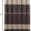 Seville Chocolate Farmhouse Polyester Printed Vintage Shower Curtain,Decorative Brown Waterproof Bathroom Curtains,72" W x 78" H-Chocolate/Brown
