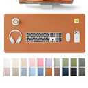 YSAGi Leather Desk Pad Protector, Office Desk Mat, Large Mouse Pad, Non-Slip PU Leather Desk Blotter, Laptop Desk Pad, Waterproof Desk Writing Pad for Office and Home (Brown, 31.5" x 15.8")