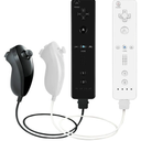 PGYFDAL 2 Pack Remote Controller and Nunchuck Joystick for wii/wii u Console, Gamepad with Silicone Case and Wrist Strap for Holiday (Black and White -