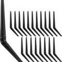 20 Pack Black Shelf Brackets 10 inch, Heavy Duty DIY Floating Wood Shelf Bracket Decorative Rustic L Bracket, J Brackets Metal Joint Angle Bracket for Shelve