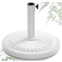 FRUITEAM 23-lbs Round Patio Umbrella Base Pre-Filled Umbrella Stand 15" Sun-Flower-Pattern Heavy Duty Market Umbrella Base Stand for Patio, Outdoor, Swimming Pool, White