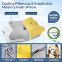 Cervical Neck Pillow for Pain Relief - Ergonomic Side Sleeper Pillow for Neck Support, Cooling Memory Foam Pillows for Sleeping, Contour Pillow Orthopedic Bed Pillow for Back Stomach Sleepers